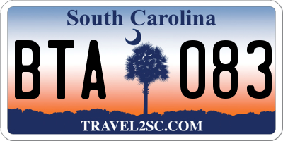 SC license plate BTA083