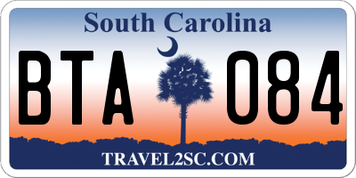 SC license plate BTA084
