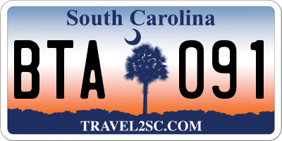 SC license plate BTA091