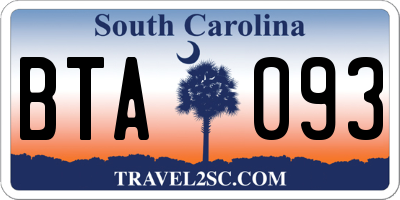 SC license plate BTA093