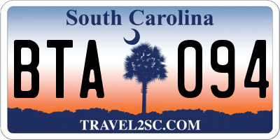 SC license plate BTA094