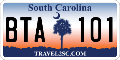 SC license plate BTA101