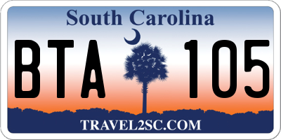 SC license plate BTA105