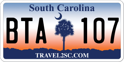 SC license plate BTA107