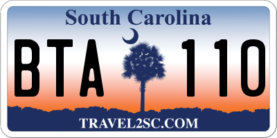 SC license plate BTA110