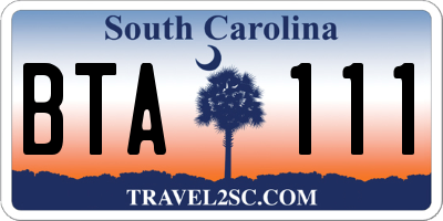 SC license plate BTA111