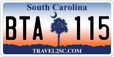SC license plate BTA115