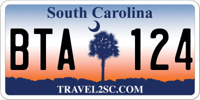 SC license plate BTA124