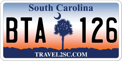 SC license plate BTA126