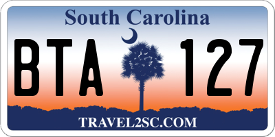 SC license plate BTA127