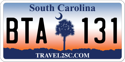 SC license plate BTA131