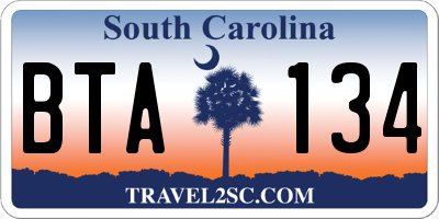 SC license plate BTA134