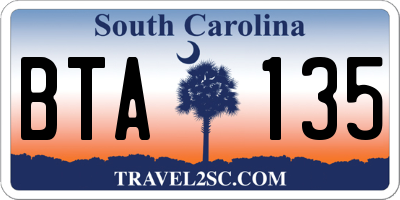 SC license plate BTA135