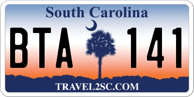 SC license plate BTA141