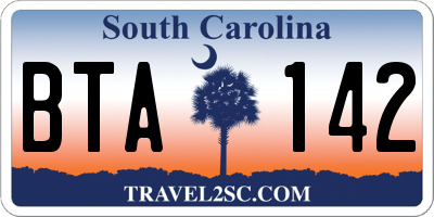 SC license plate BTA142