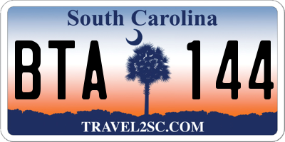 SC license plate BTA144