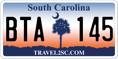 SC license plate BTA145