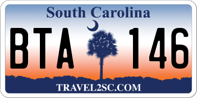 SC license plate BTA146