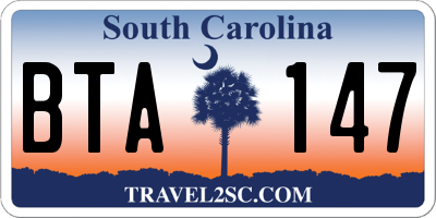 SC license plate BTA147
