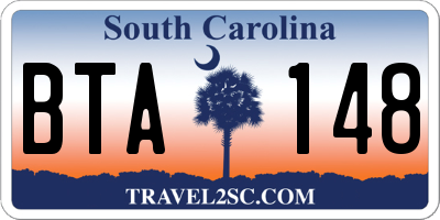SC license plate BTA148