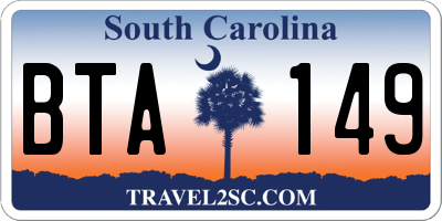 SC license plate BTA149