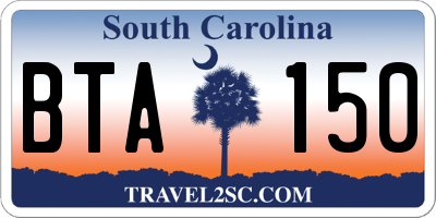 SC license plate BTA150
