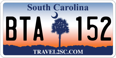 SC license plate BTA152
