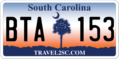 SC license plate BTA153