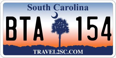 SC license plate BTA154