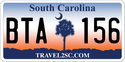 SC license plate BTA156