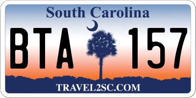 SC license plate BTA157