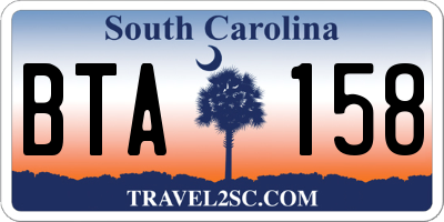 SC license plate BTA158