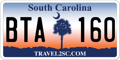 SC license plate BTA160