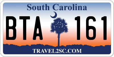 SC license plate BTA161