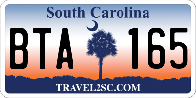 SC license plate BTA165