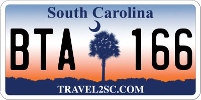 SC license plate BTA166