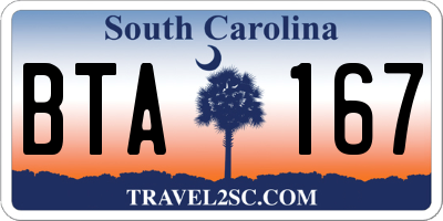 SC license plate BTA167