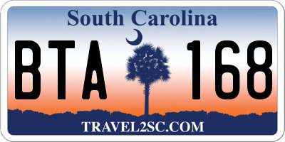 SC license plate BTA168