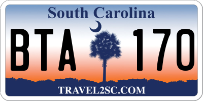 SC license plate BTA170