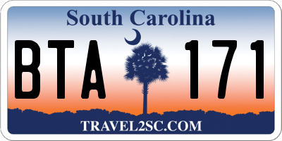 SC license plate BTA171