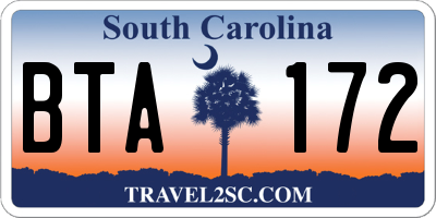 SC license plate BTA172