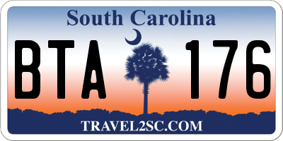 SC license plate BTA176