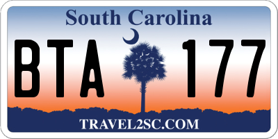 SC license plate BTA177