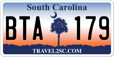 SC license plate BTA179