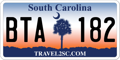 SC license plate BTA182
