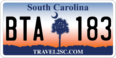 SC license plate BTA183