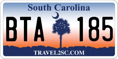 SC license plate BTA185