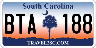 SC license plate BTA188