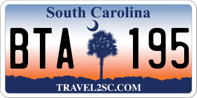 SC license plate BTA195