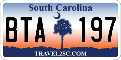 SC license plate BTA197